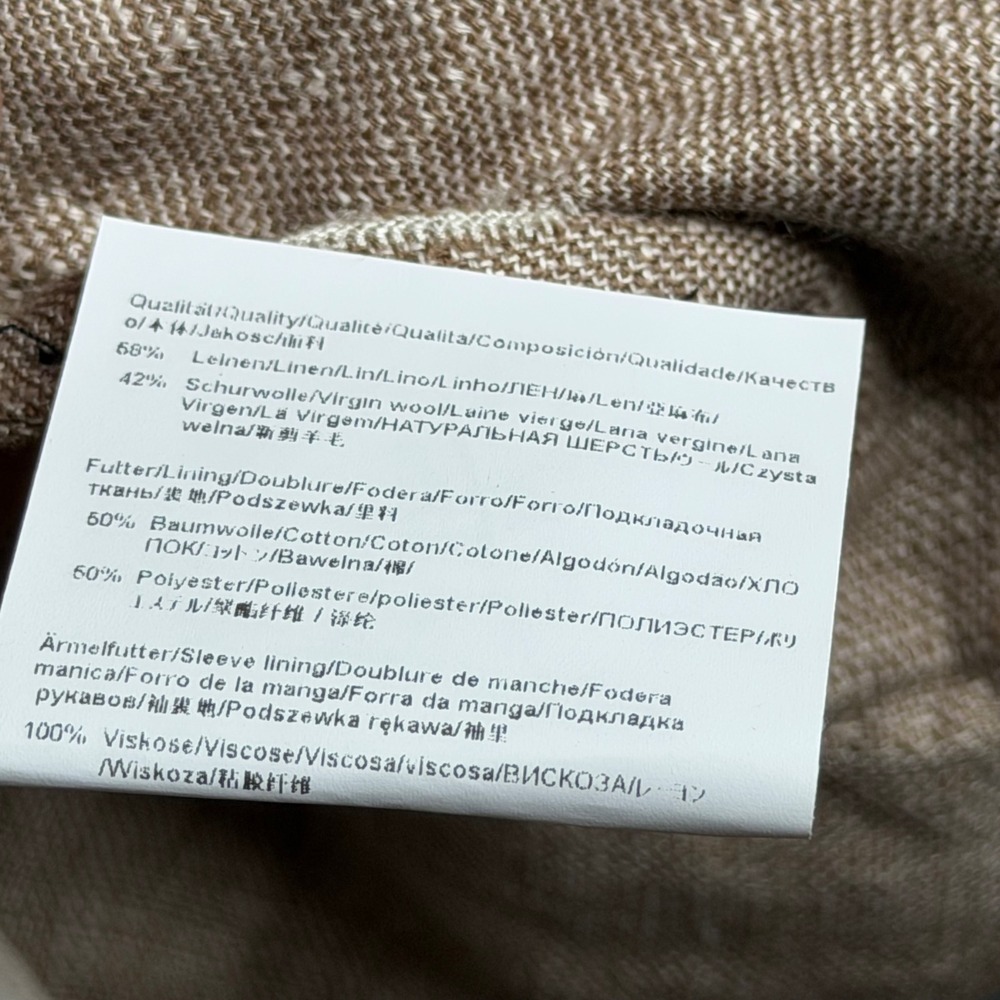 Hugo Boss C Hanry 232 Slim Fit Linen Wool Blazer Tan Brown Unstructured Mens 38R - Picture 13 of 13